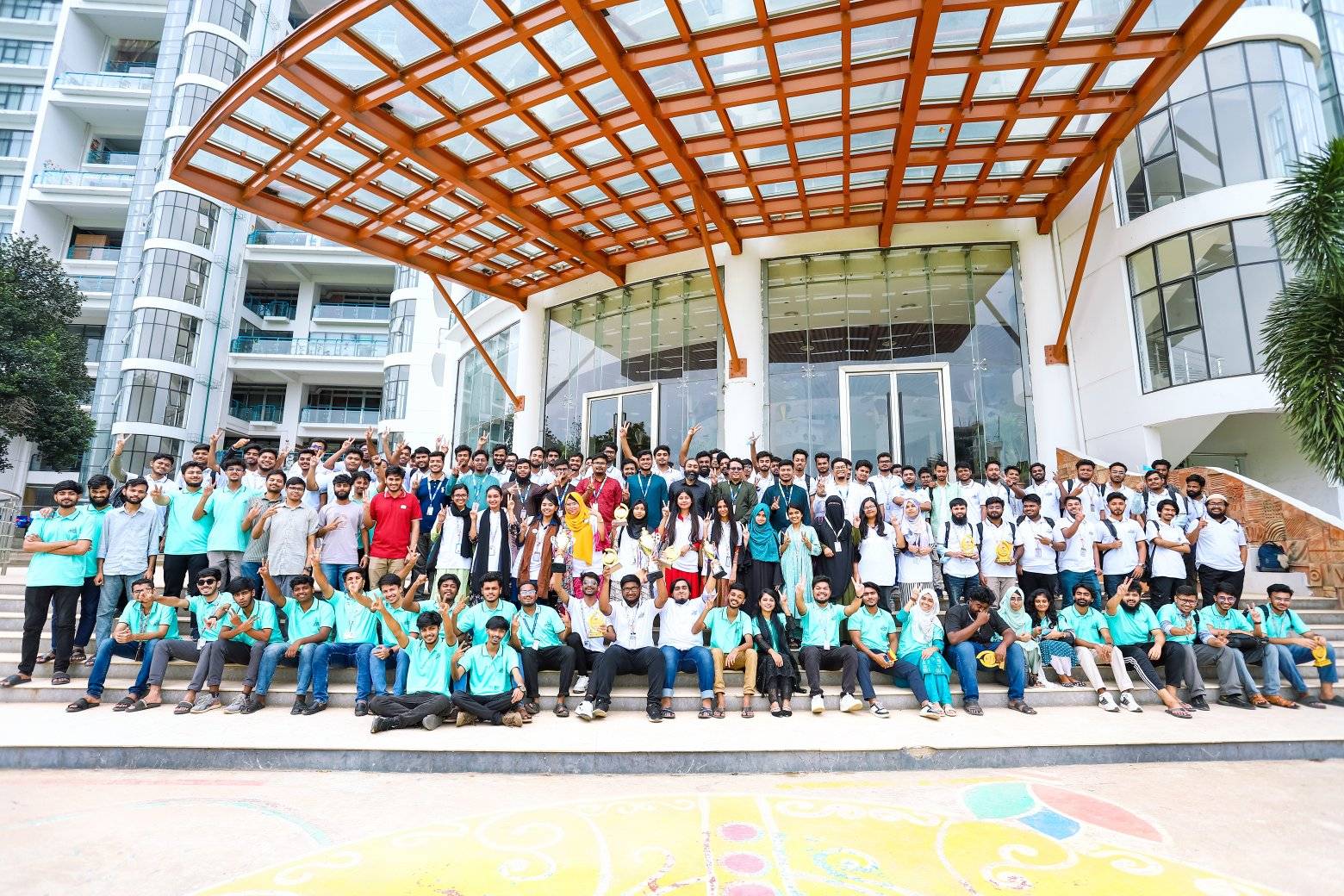 Students participating in the Algorithm Spring contest